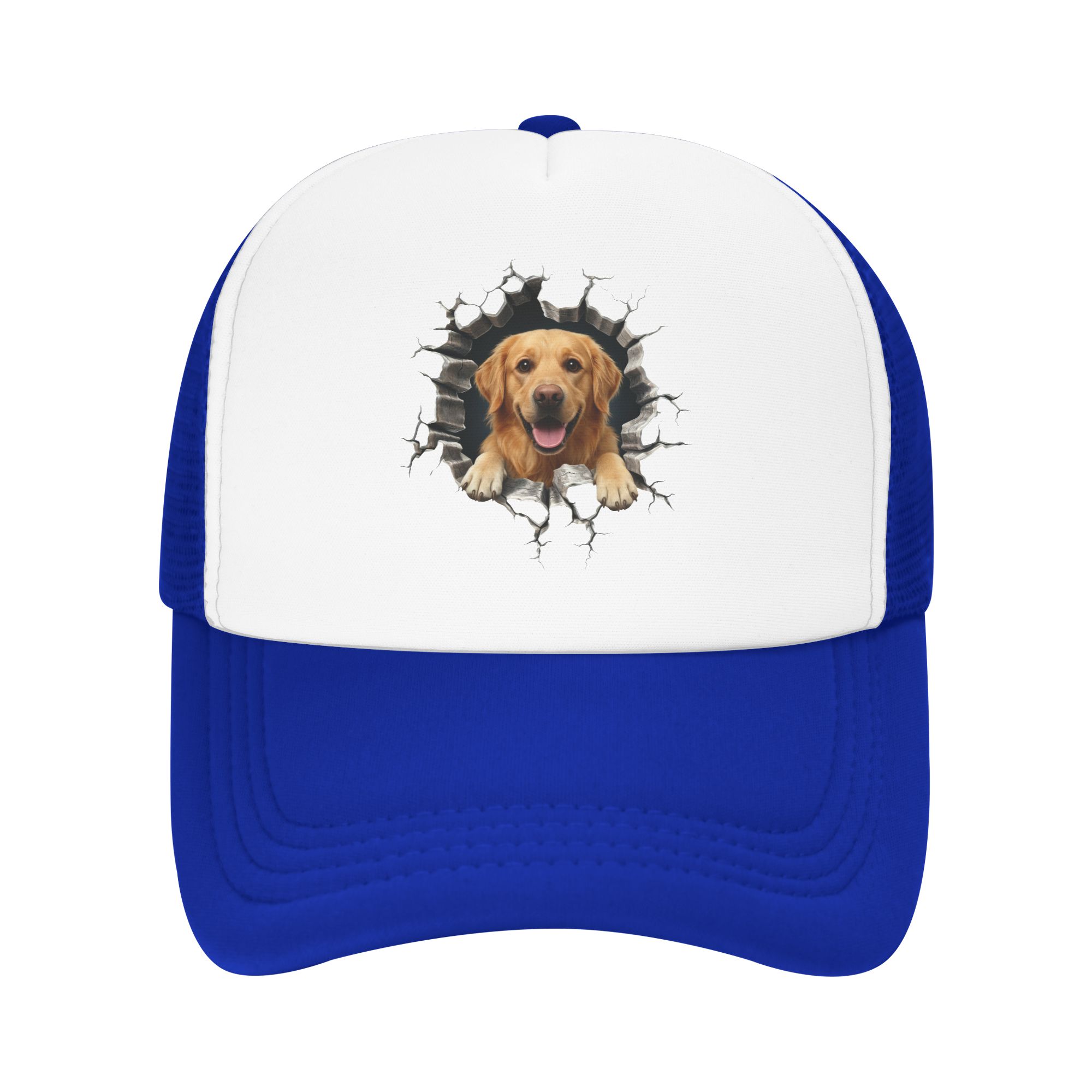 Trucker Hat Cap - Breaking Through Golden Retriever Baseball Cap