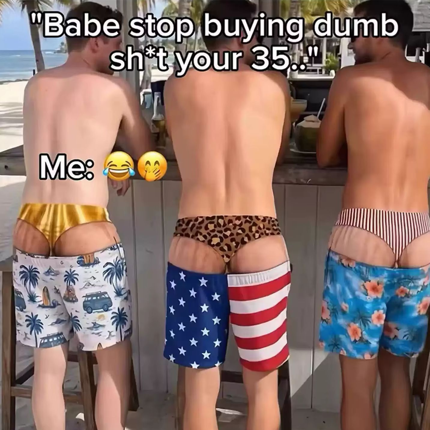 Swim Trunk Shorts - Novelty Men's Swim Trunks Funny Hairy