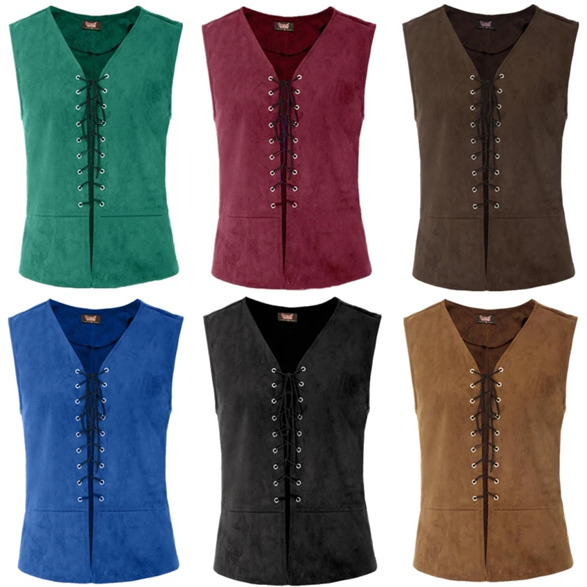 Mens Fashion Vest - Men Punk Medieval Vest Cosutme Renaissance