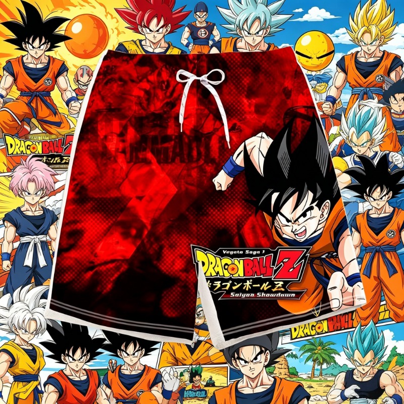 Swim Trunk Shorts - 2026 Trendy Dragon Ball Printed Children's