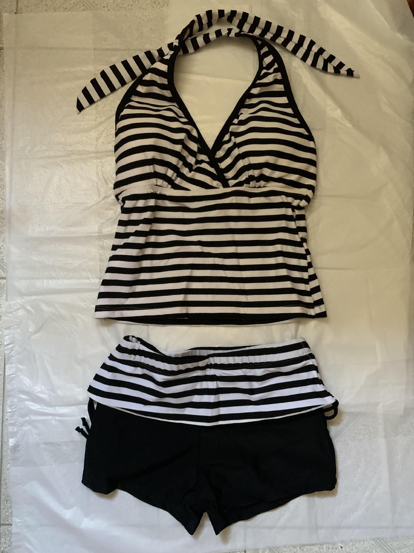 Swim Trunk Shorts - Striped Tankini Two Piece Swimwear nautical