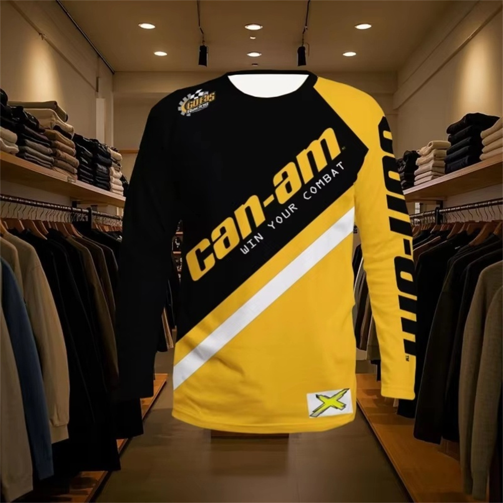 Mens Fashion Summer - Motorcycle Racing Long Sleeve Round Neck
