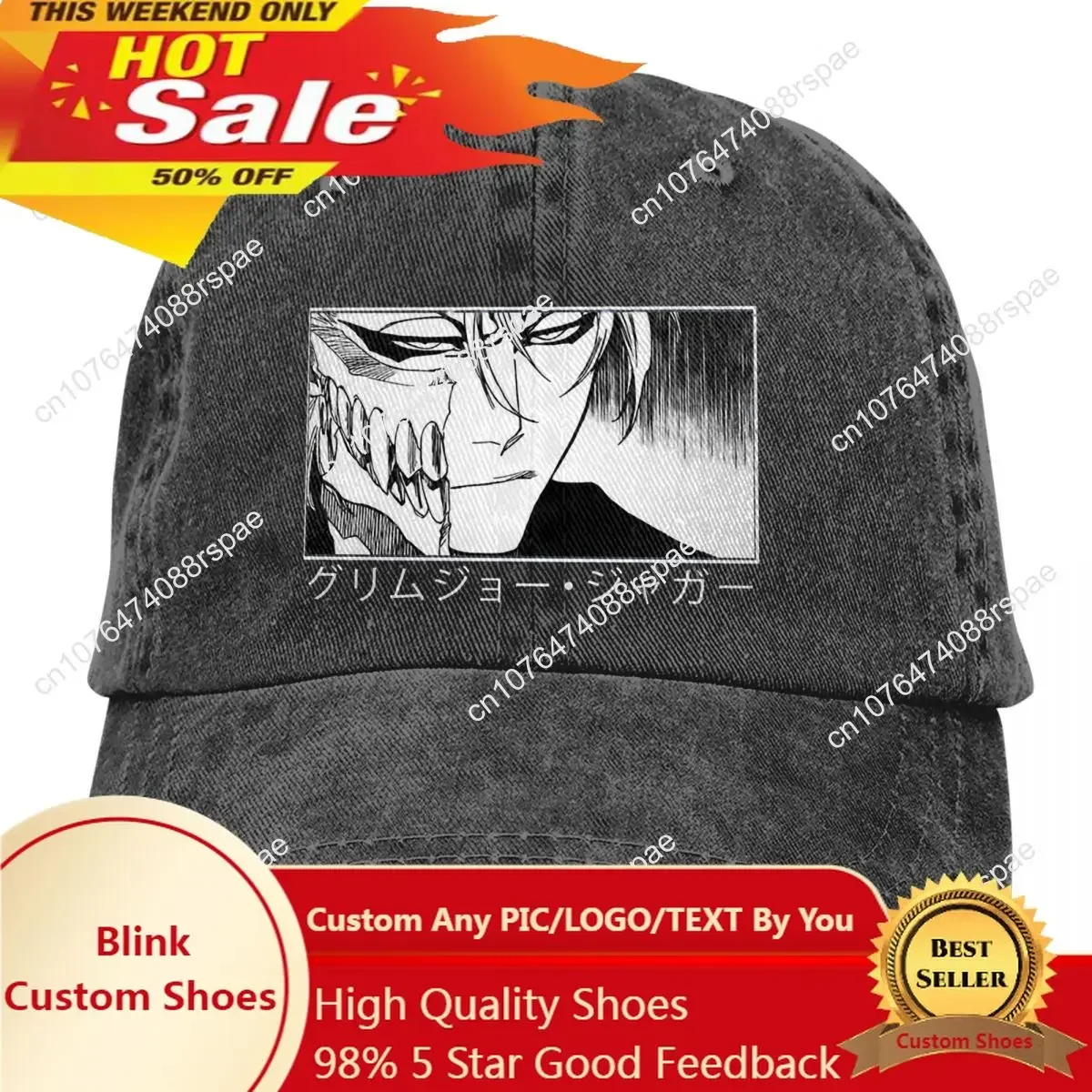 Trucker Hat Cap - Washed Men's Baseball Cap Grimmjow Jaggerjack