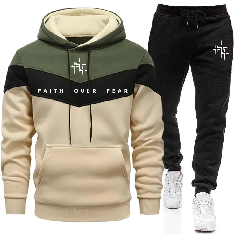 Faith Over Fear Men's Tracksui - Mens Fashion Casual Outfits ulasan dan harga