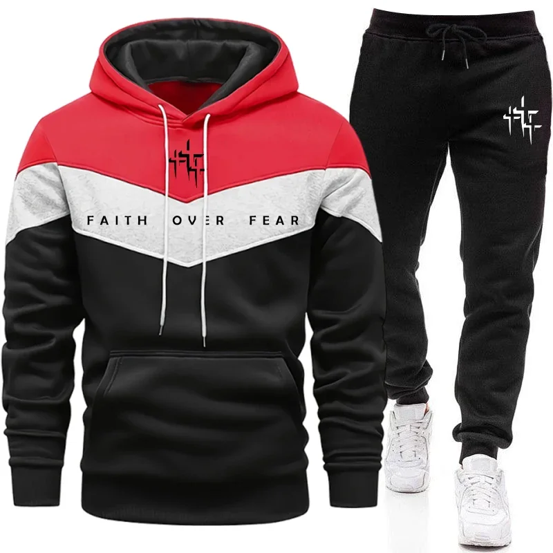 Faith Over Fear Men's Tracksui - Mens Fashion Casual Outfits ulasan dan harga