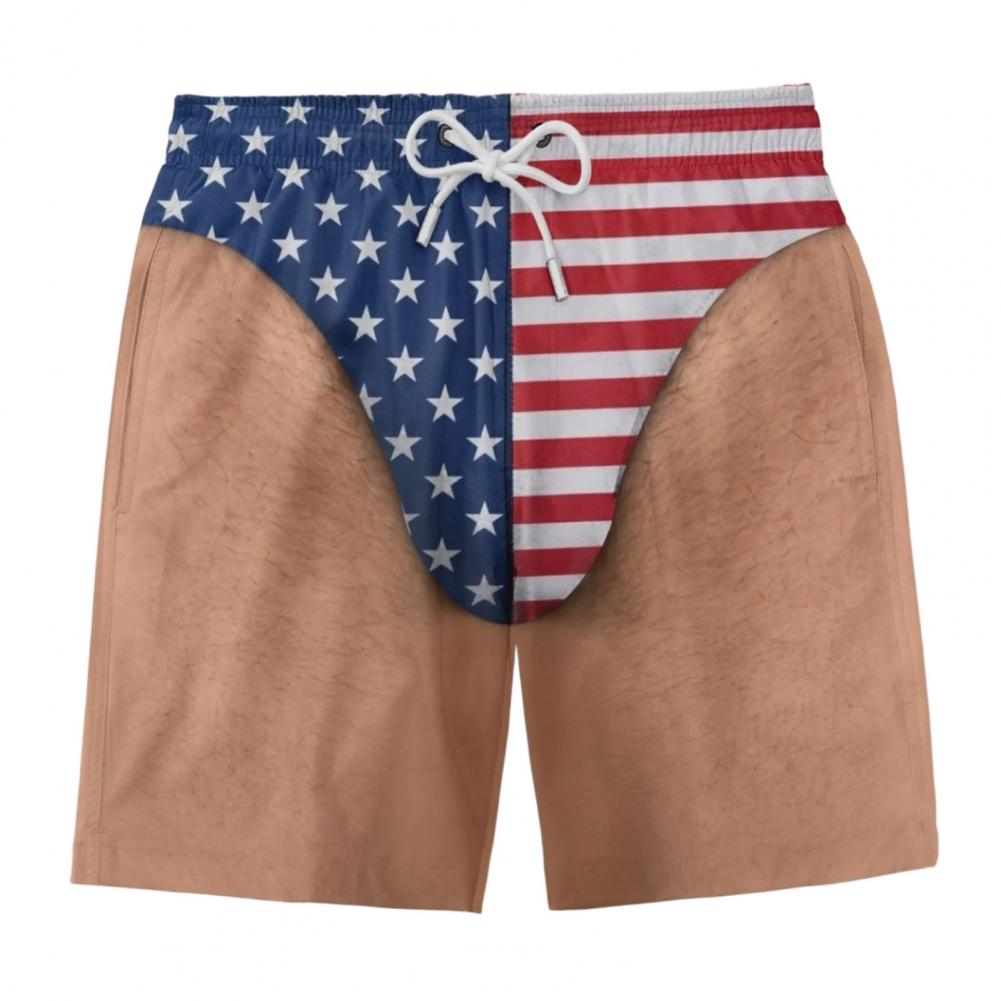 American Flag Print Beach Shor - Swim Trunk Shorts ulasan dan harga