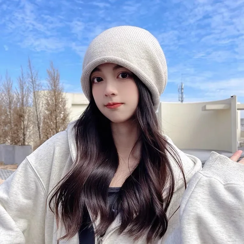 Knitted Bonnet Hoods Female Wi - Beanie Winter Hat ulasan dan harga