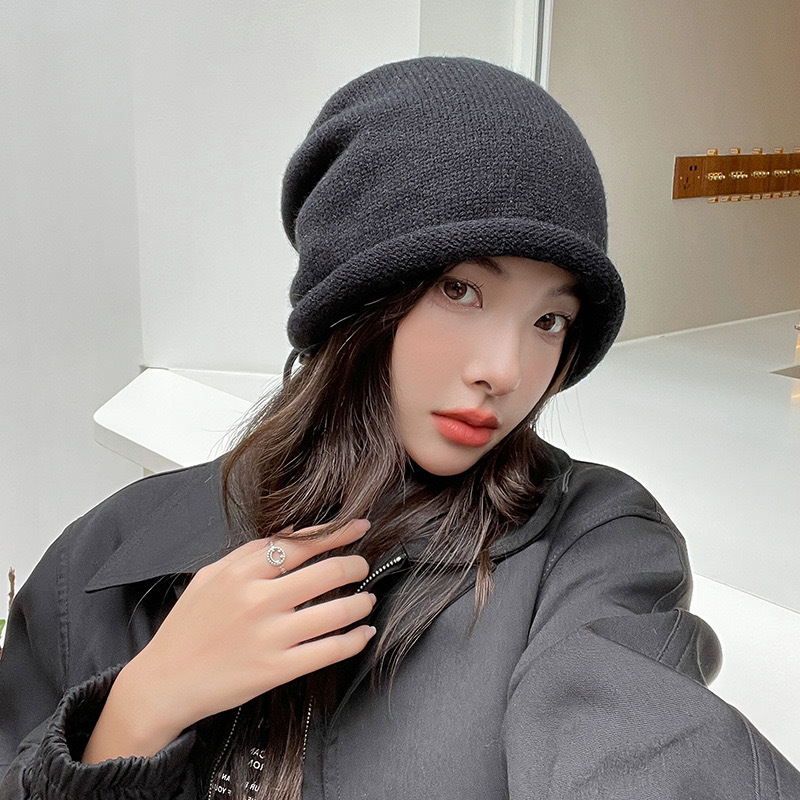 Knitted Bonnet Hoods Female Wi - Beanie Winter Hat ulasan dan harga