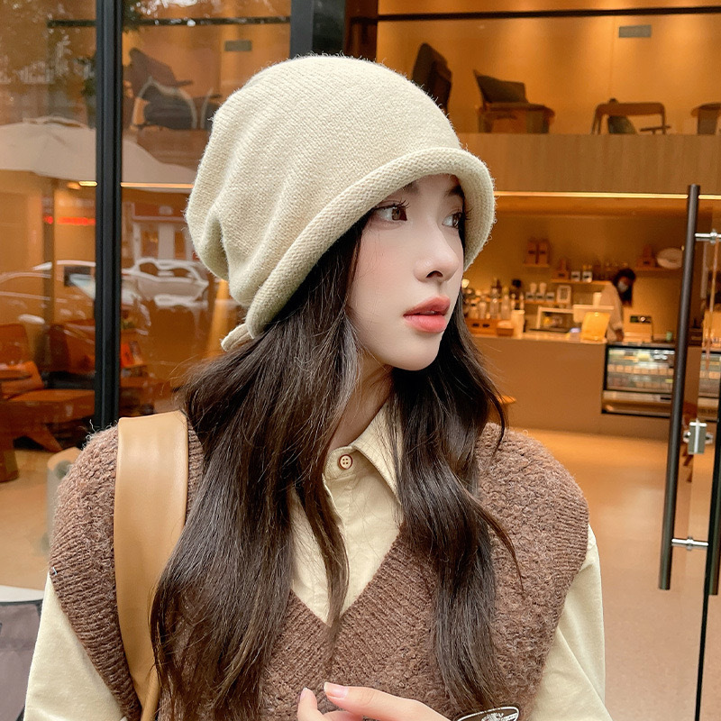Knitted Bonnet Hoods Female Wi - Beanie Winter Hat ulasan dan harga