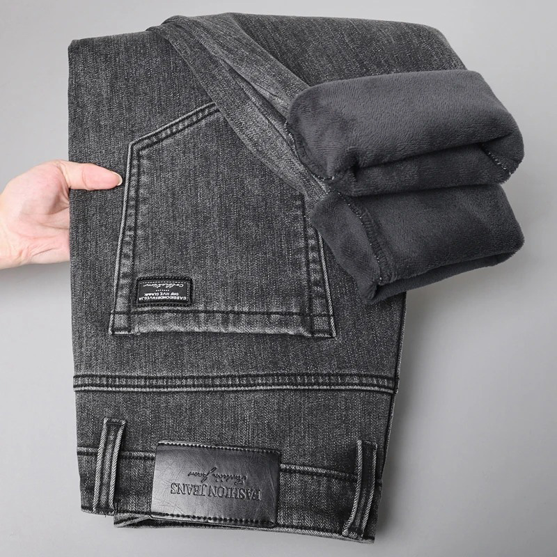 Winter Warm Jeans Men's Slim S - Men'S Fashion Nova Jeans ulasan dan harga