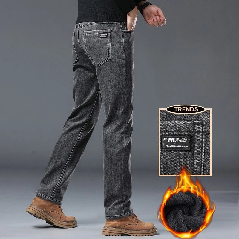 Winter Warm Jeans Men's Slim S - Men'S Fashion Nova Jeans ulasan dan harga