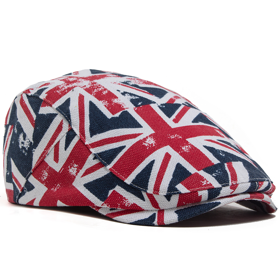 New Union Jack Print Flat Cap  - Men'S Fashion Gq ulasan dan harga