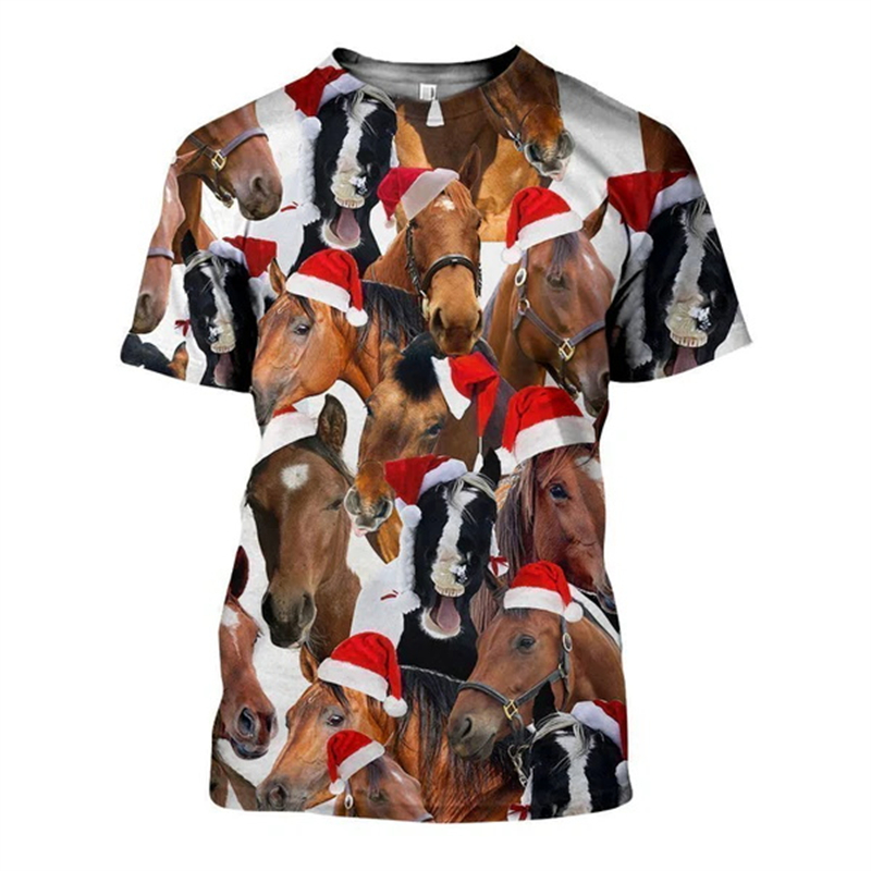 New 3D Xmas Animals Funny T Sh - Mens Xmas Fashion ulasan dan harga