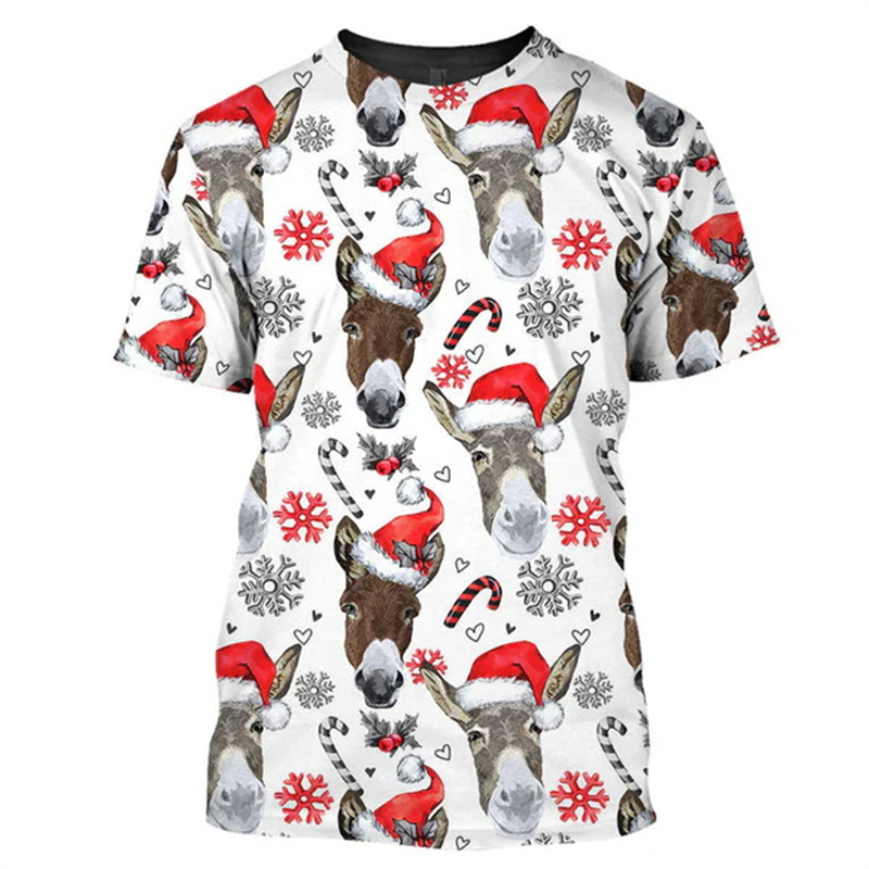 New 3D Xmas Animals Funny T Sh - Mens Xmas Fashion ulasan dan harga