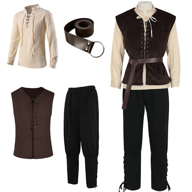 4 Pcs Men's Halloween Renaissa - Mens Fashion Vest ulasan dan harga