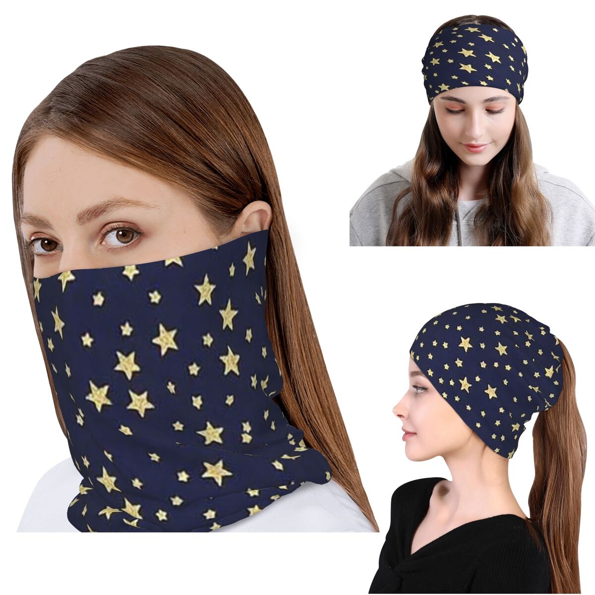 Navy Blue Sky And Stars Print  - Beanie Winter Hat ulasan dan harga