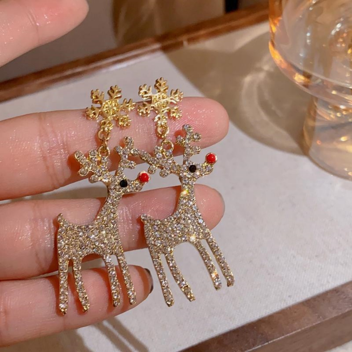 Xmas Holiday Deer Drop Earring - Mens Xmas Fashion ulasan dan harga