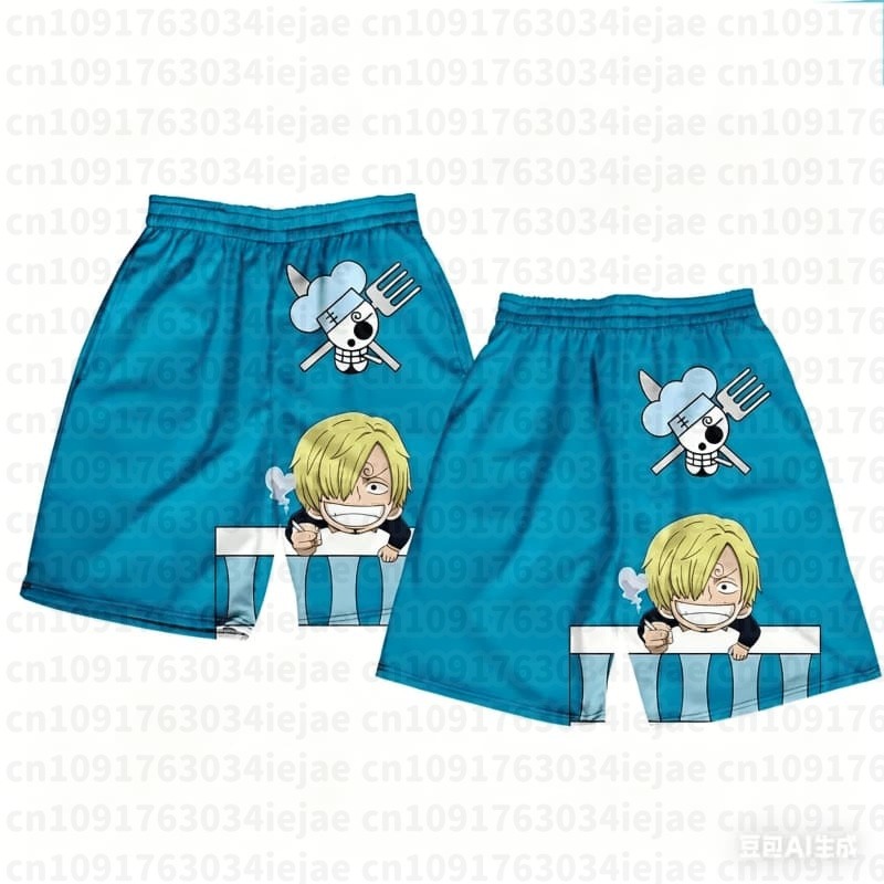 One Piece 3D Print Shorts Shan - Swim Trunk Shorts ulasan dan harga