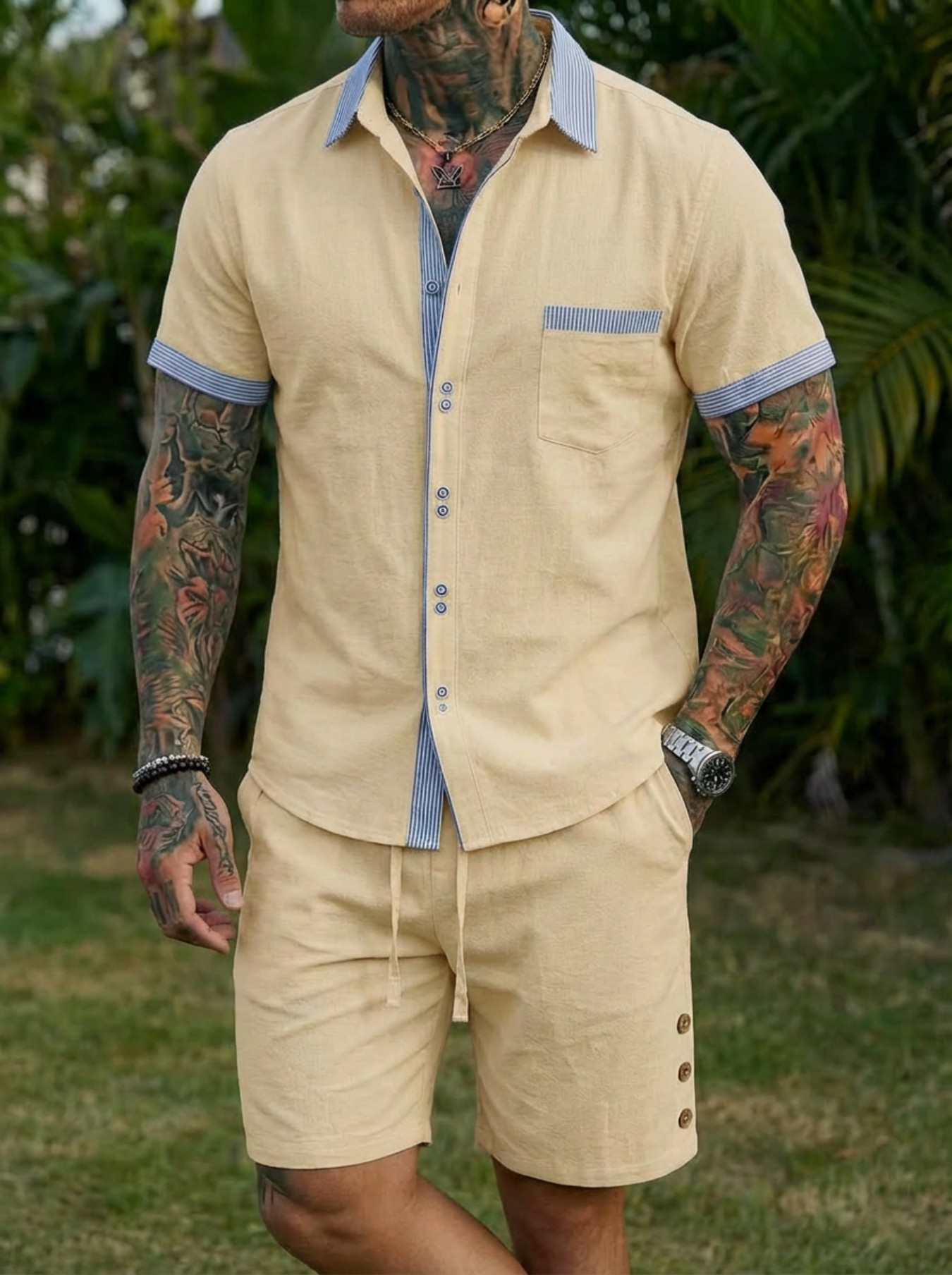 Men's Fashion Cuban Style Shir - Men'S Fashion Polo Shirt ulasan dan harga