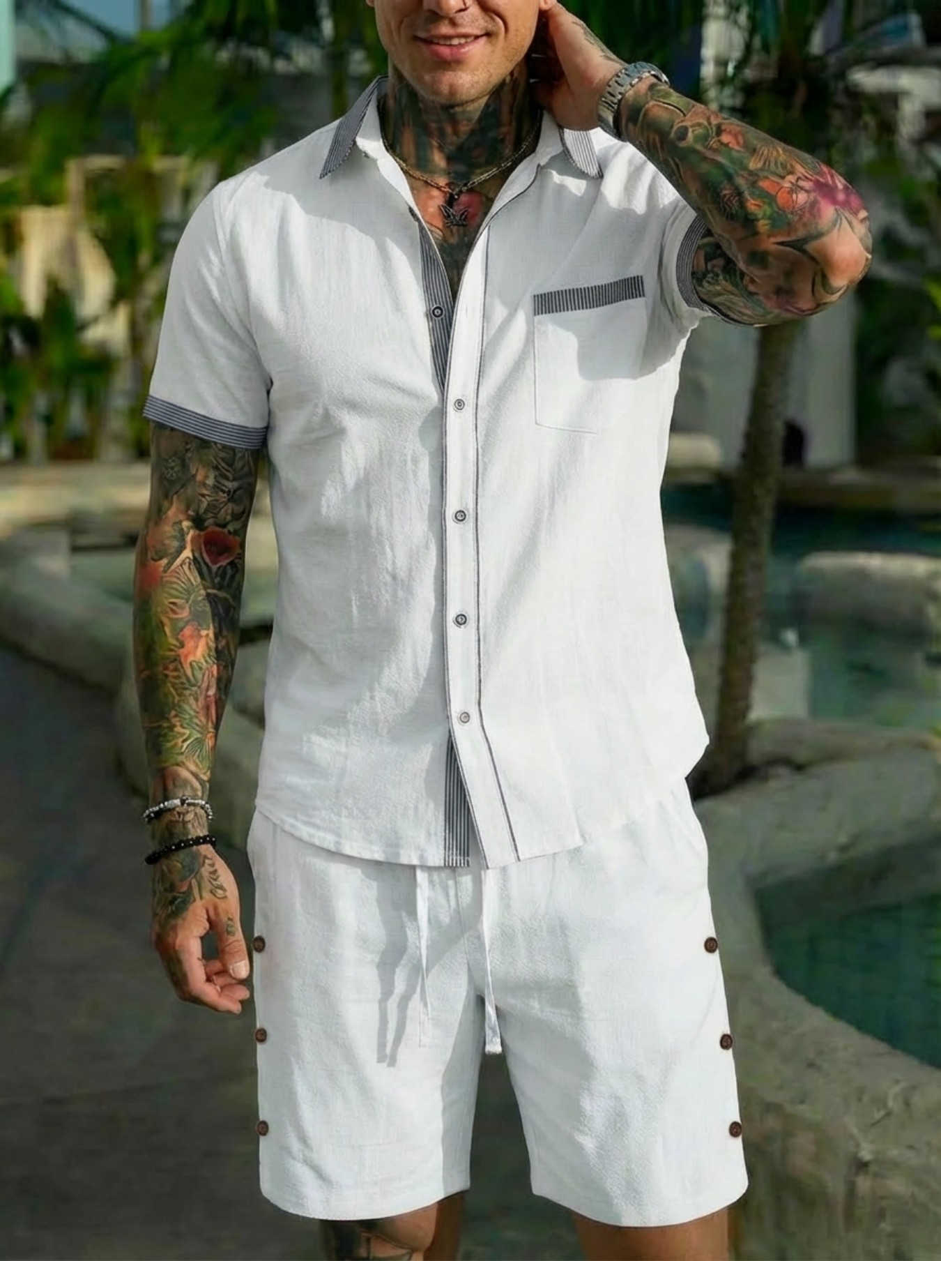 Men's Fashion Cuban Style Shir - Men'S Fashion Polo Shirt ulasan dan harga