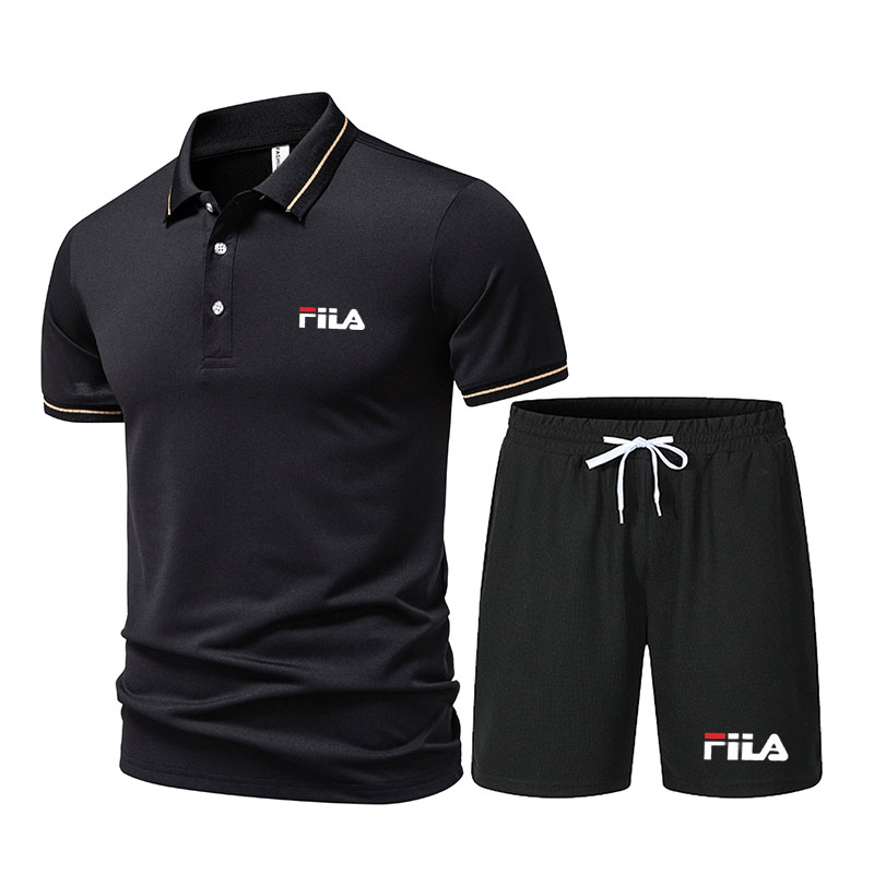Men's Fashionable 2-Piece Spor - Men'S Fashion Polo Shirt ulasan dan harga
