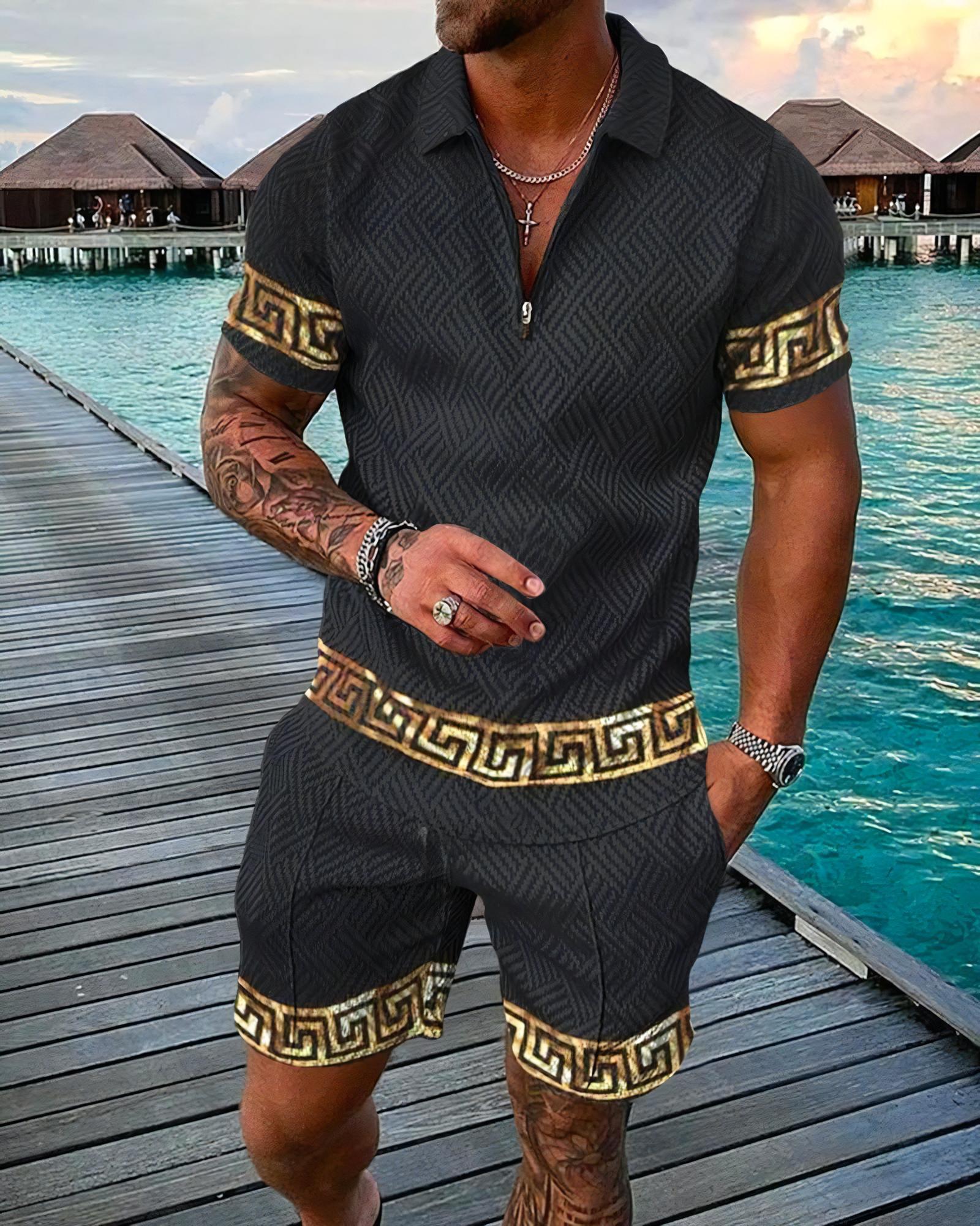 Funny 3D Printed Men's 2 Piece - Men'S Fashion Polo Shirt ulasan dan harga