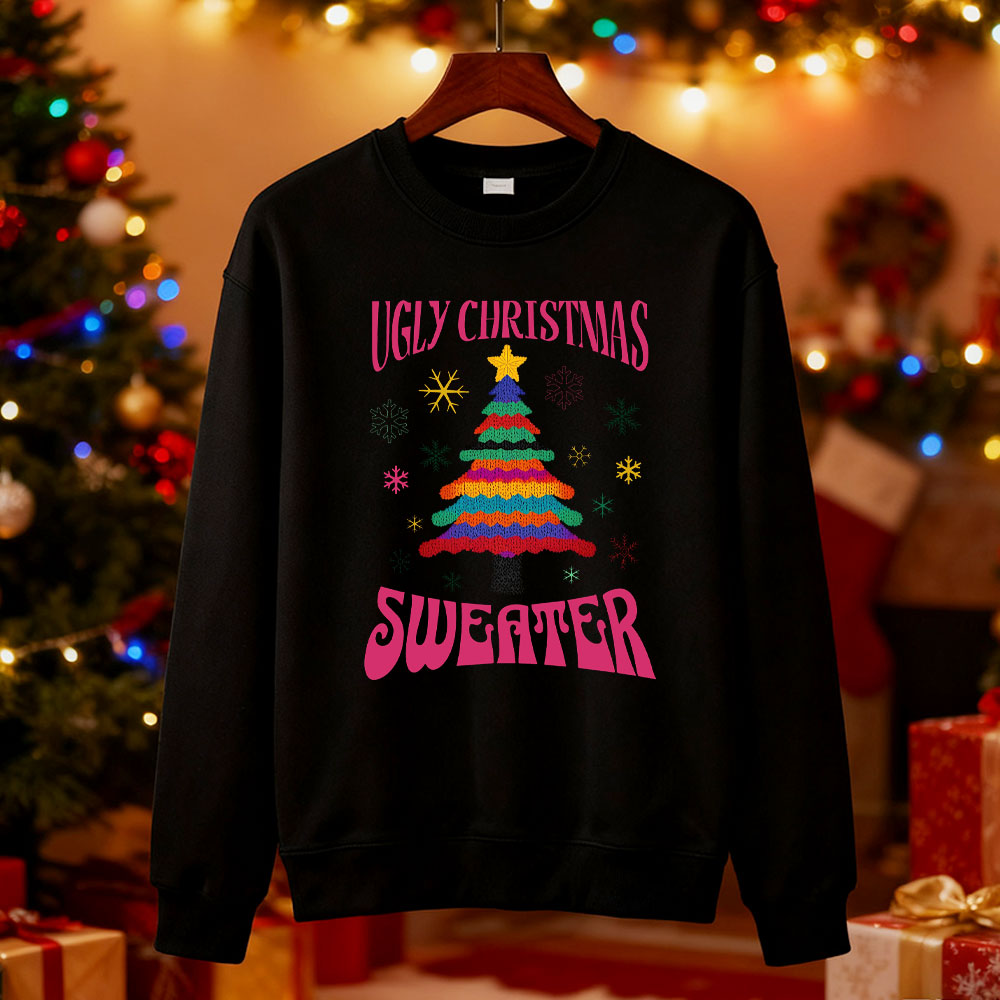 Ugly Christmas Sweater Tree Sw - Mens Xmas Fashion ulasan dan harga