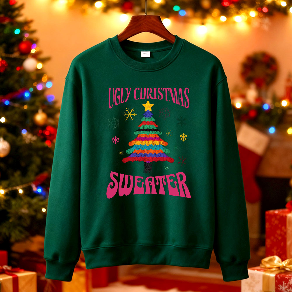 Ugly Christmas Sweater Tree Sw - Mens Xmas Fashion ulasan dan harga
