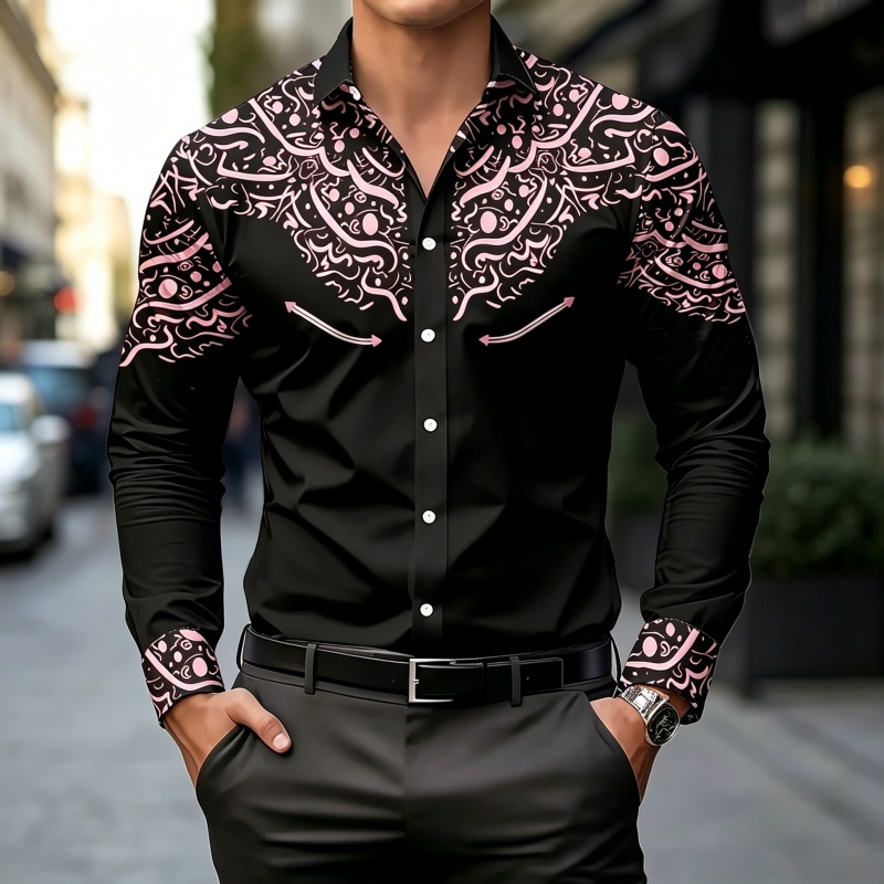 Black and White Contrast Print - Mens Fashion Summer ulasan dan harga
