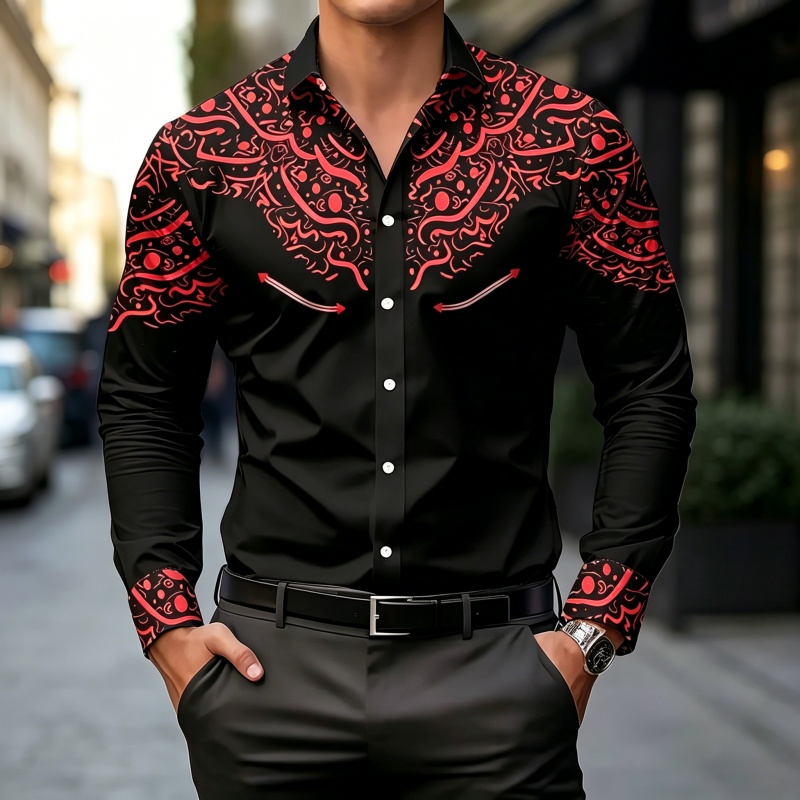 Black and White Contrast Print - Mens Fashion Summer ulasan dan harga