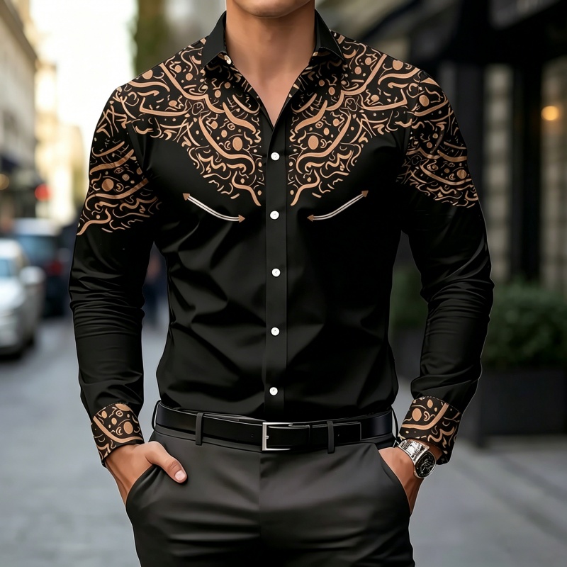 Black and White Contrast Print - Mens Fashion Summer ulasan dan harga