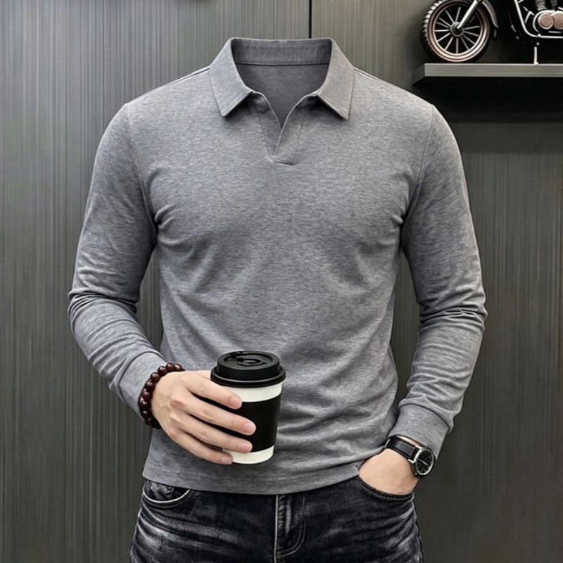 Men's Business Casual Long Sle - Men'S Fashion Polo Shirt ulasan dan harga