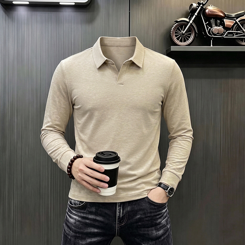Men's Business Casual Long Sle - Men'S Fashion Polo Shirt ulasan dan harga