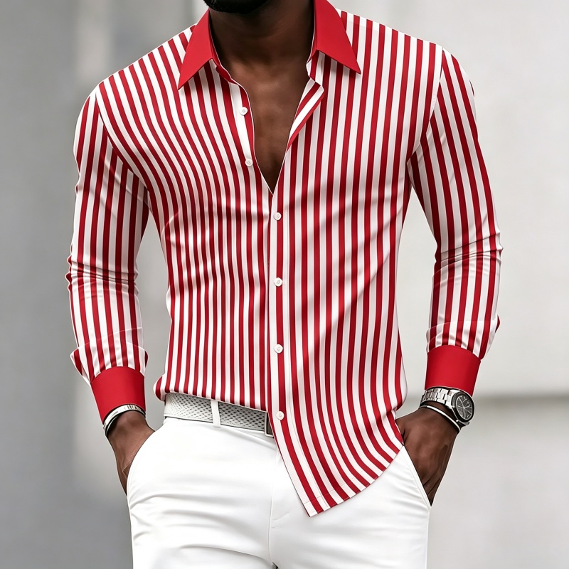 Men's long-sleeved collared sh - Mens Fashion Summer ulasan dan harga