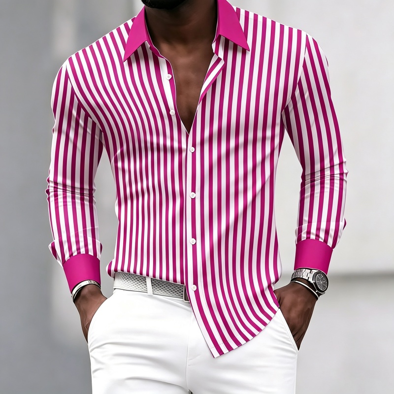 Men's long-sleeved collared sh - Mens Fashion Summer ulasan dan harga