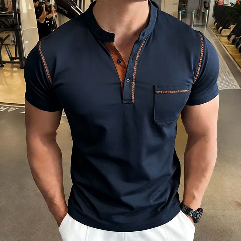 New Summer Men's Henry Collar  - Men'S Fashion Polo Shirt ulasan dan harga